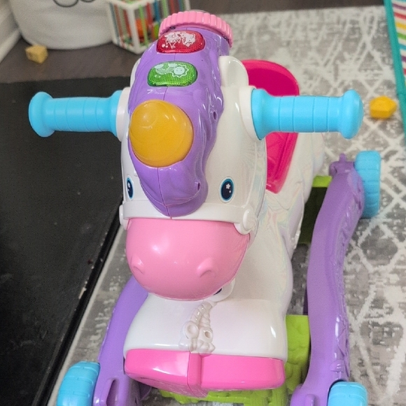 Colorful Unicorn Ride-On Toy - Picture 2 of 3